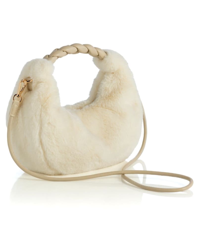 Front of a size One Size Moritz Mini Hobo in Ivory by Shiraleah. | dia_product_style_image_id:309073